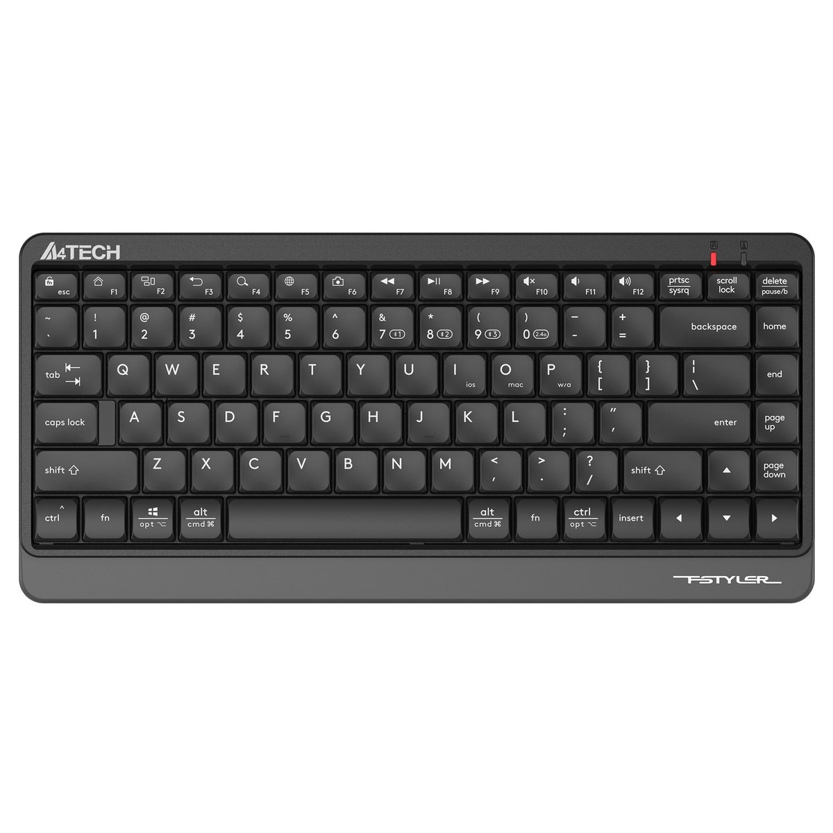 Повреждение упаковки Клавиатура A4Tech Fstyler FBK11 черный/серый USB беспроводная BT/Radio slim [1595334]