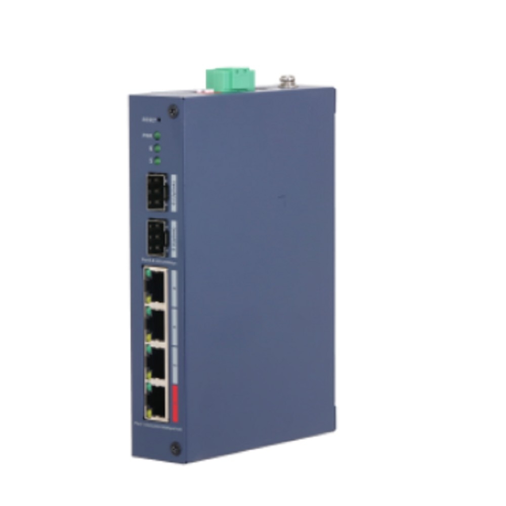 Коммутатор 4-портовый Dahua DH-CHS4206-4GT-90, гигабитный PoE с функцией облачного управления 4 RJ45 10/100/1000Мбит/с (PoE/PoE+/Hi-PoE/IEEE 802.3bt), 2 SFP 1000Мбит/с (uplink), PoE