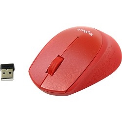 910-004911 - Мышь беспроводная Logitech M330 Silent Plus Red (красная, оптическая, 1000dpi, 2.4 GHz/USB-ресивер, бесшумная, под правую руку) (M/N: M-R0051 / C-U0010)