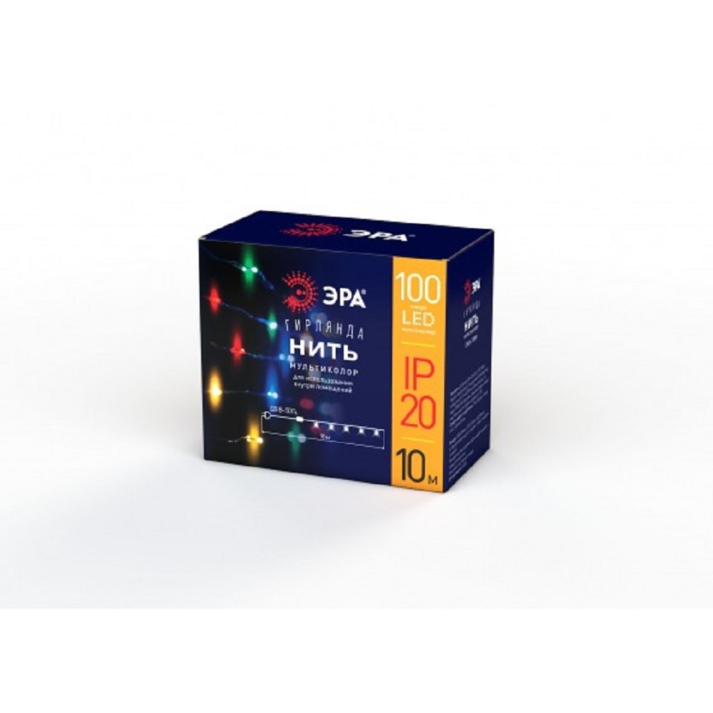 Гирлянда LED ENIN-10NM Нить 10 м мультиколор 220V IP20 (100/1800) | Б0047965 | ЭРА