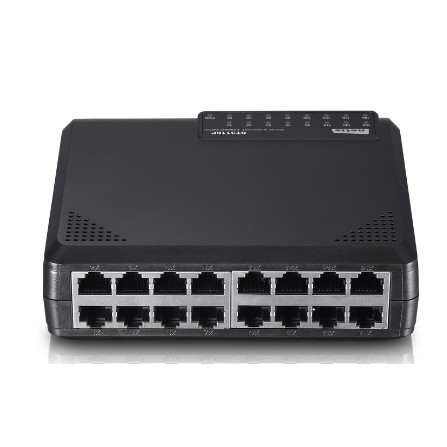 Netis ST3116P Коммутатор, неуправляемый 16-портовый 10/100 Мбит/с, 16 порта RJ45 10/100 Мбит/с, настольный, пластиковый корпус