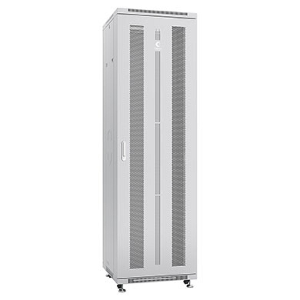 Cabeus ND-05C-42U60/60 Шкаф монтажный телекоммуникационный 19" напольный для распределительного и серверного оборудования 42U 600x600x2055mm (ШхГхВ) передняя и задняя перфорированные двери, ручка с замком, цвет серый (RAL 7035)