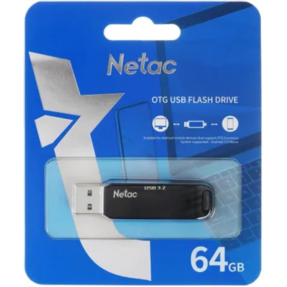 Netac USB Drive 64GB US11  USB3.2+TypeC Dual Flash Drive NT03US11C-064G-32BK
