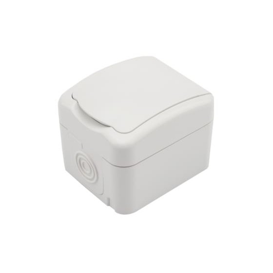 Rexant KR-78-0605 Розетка одноместная KRANZ Mini OG открытой установки с заземлением, керамика, IP54 белая