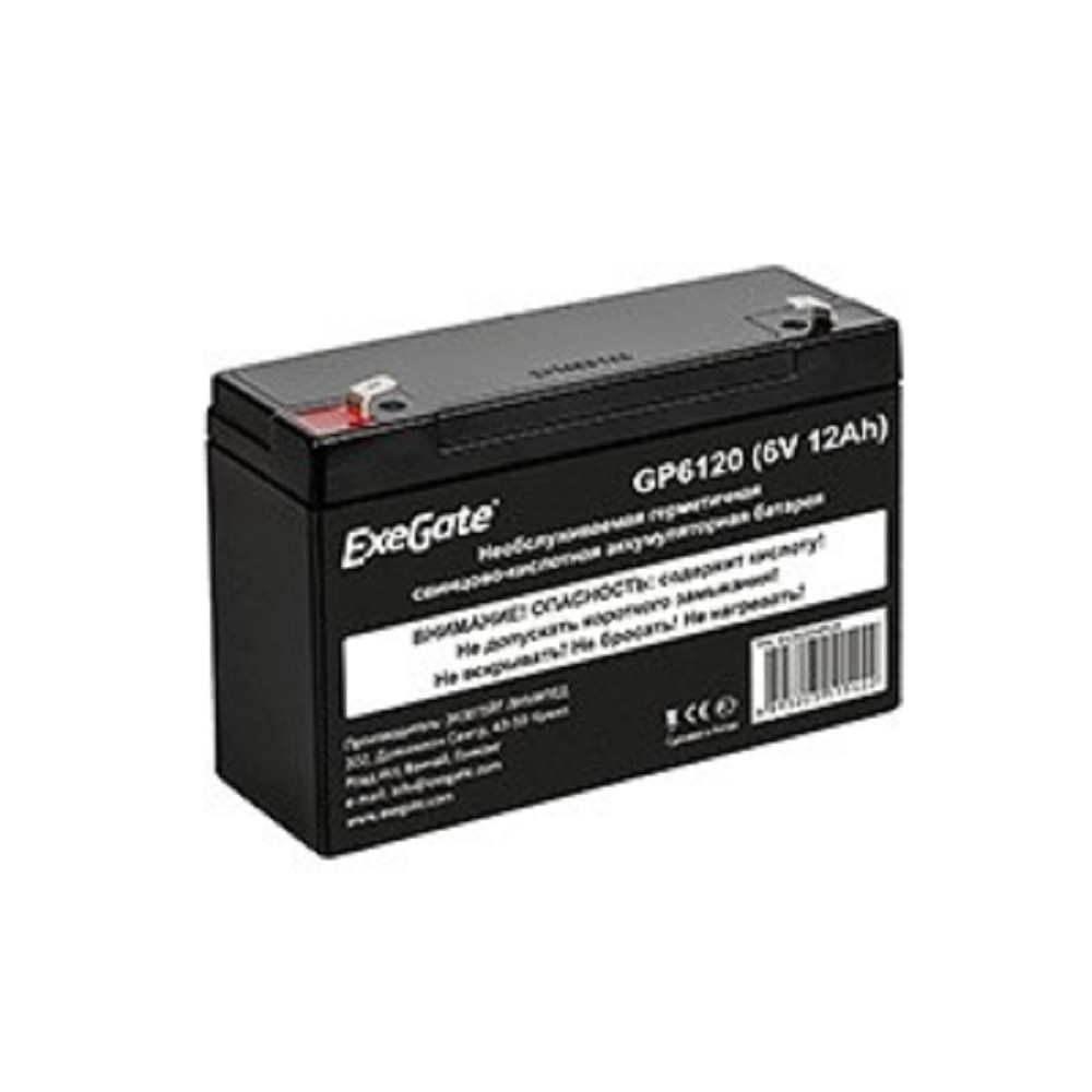 Батарея для ИБП Exegate - EX282954, 12А/ч, 6В, Internal, Faston F1, EX282954RUS