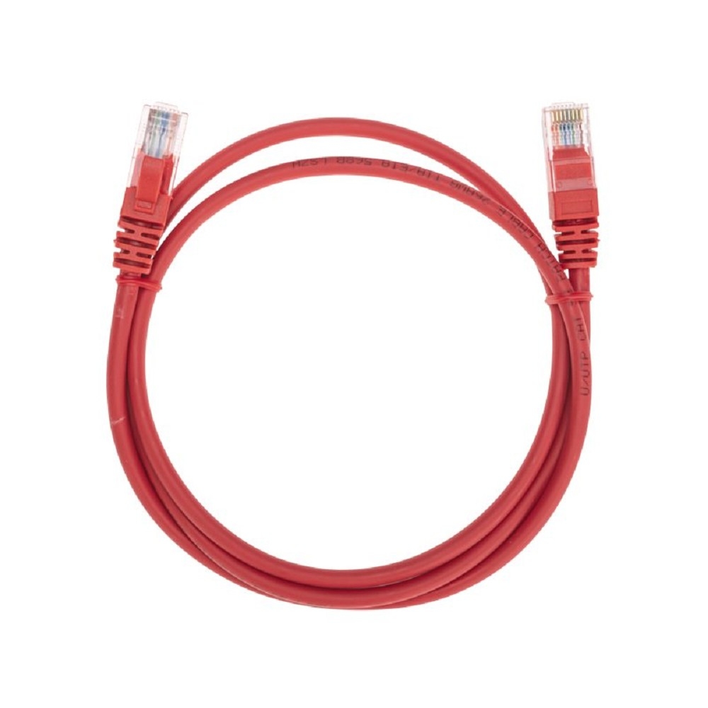 Патч-корд U/UTP, CAT 5e, RJ45-RJ45, 26AWG, LSZH, красный, 1м  REXANT (02-0103-1)