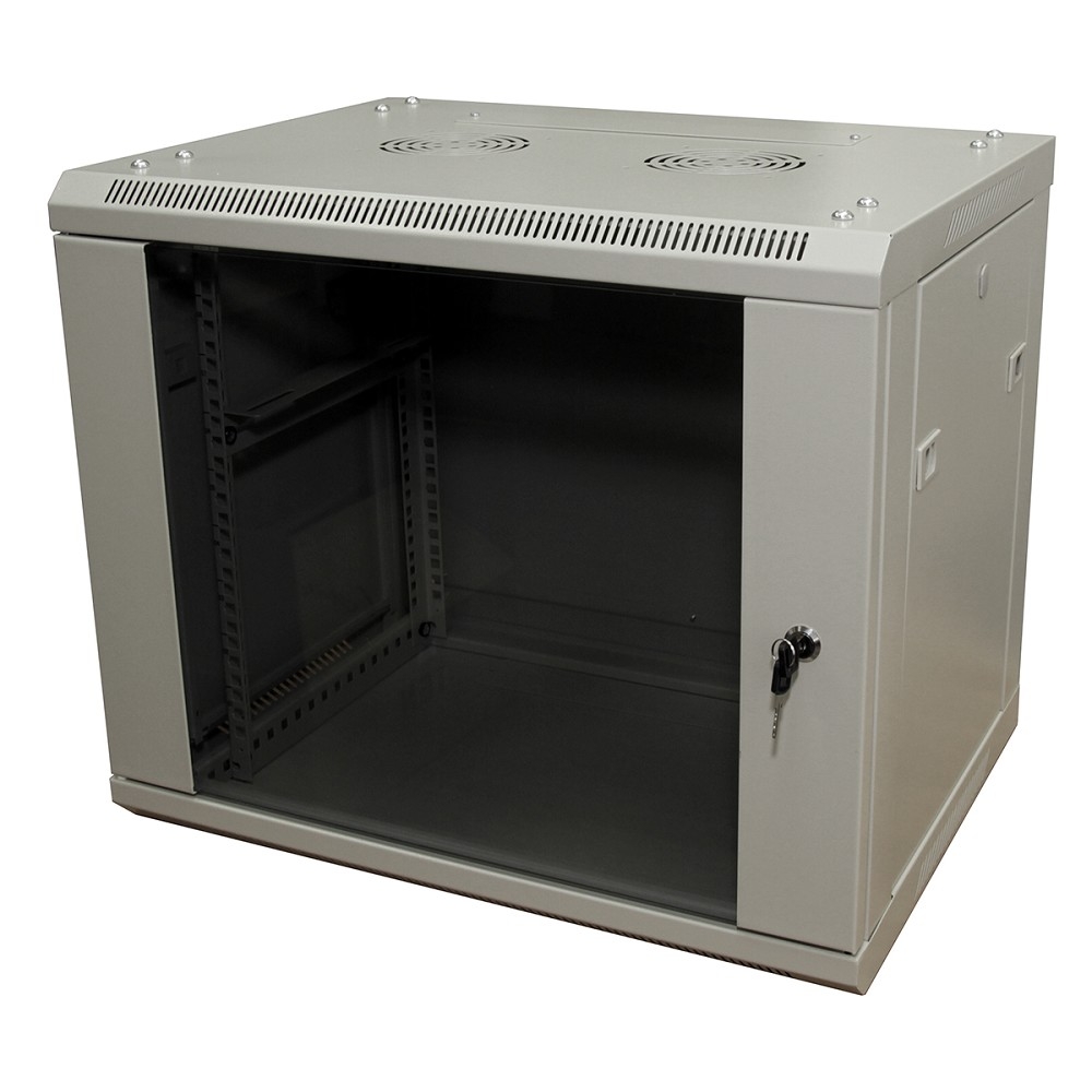Настенный шкаф 5bites - TC6401, 9U, высота-500мм, глубина-450 мм, ширина-600 мм, стеклянная дверь, съемные стенки, max-60кг, IP20, цвет серый, TC6401-09G