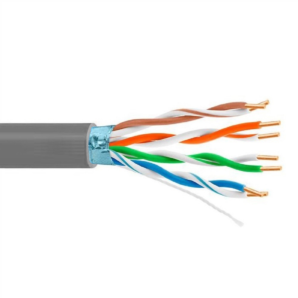 Кабель витая пара FTP 5bites FS5505-305A, бухта 305м, Cat.5E, 4 пары, одножильный, 24awg, 4X2X1/0.5, CCA/PVC