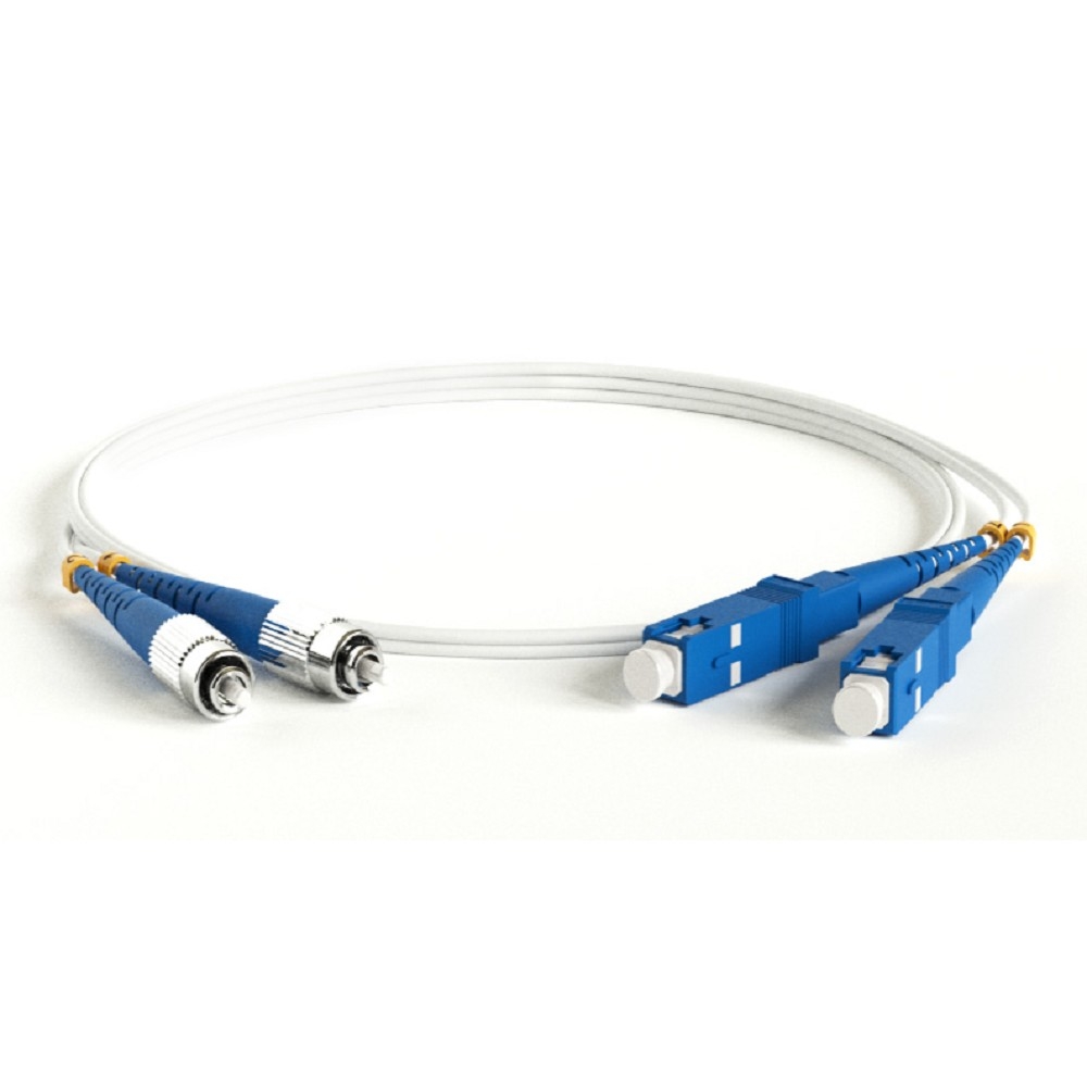 Hyperline FC-D2-9A1-FC/UR-SC/UR-H-1M-LSZH-WH Патч-корд волоконно-оптический (шнур) SM 9/125 (G657), FC/UPC-SC/UPC, 2.0 мм, duplex, LSZH, 1м