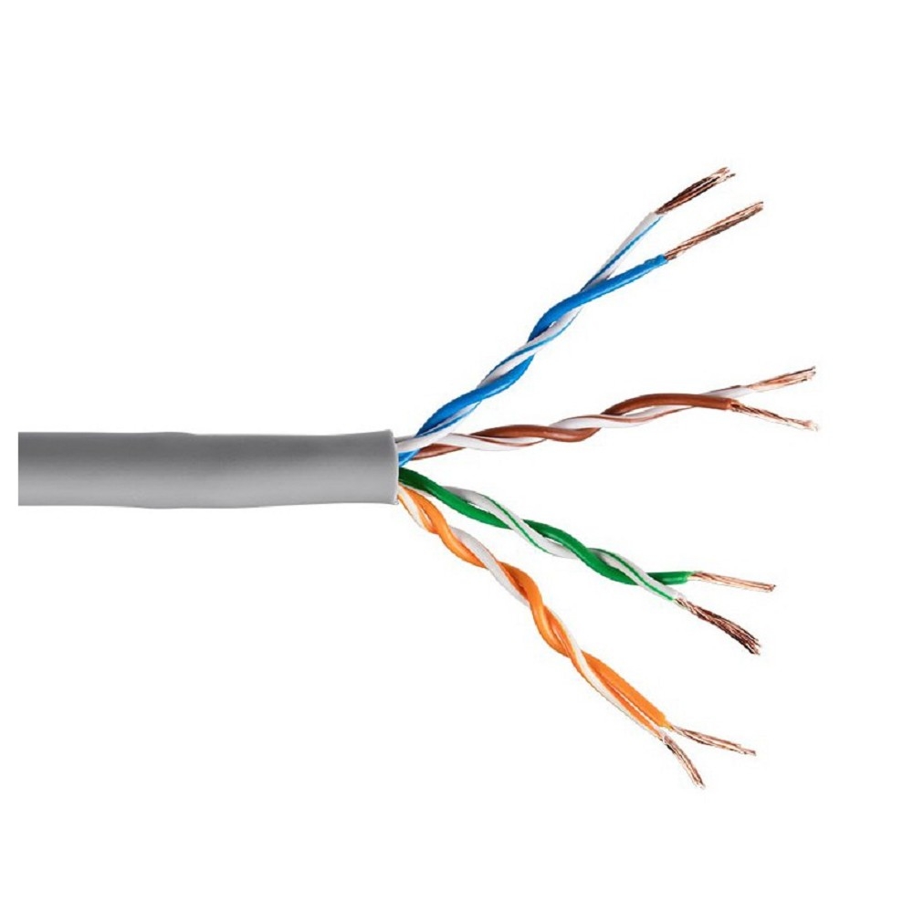 Кабель U/UTP indoor 4 пары категория 5e 5bites многожильный 4x2xAWG24 ССА  PVC 100м серый UT5725-100A