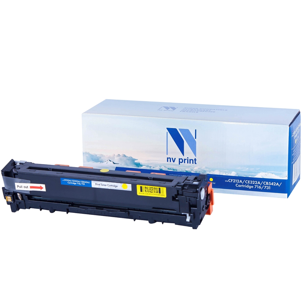 Картридж лазерный NVPrint совместимый HP CF212A/CE322A/CB542A/Canon 716/731 Yellow для LaserJet Color Pro M251n/M251nw/M276n/M276nw/CP1525n/CP1525nw/CM1415fn/CM1415fnw/CP1215/CM1312/CM1312nfi/CP1215/Canon i-SENSYS LBP5050/LBP5050n/MF8030Cn/MF8040Cn/MF8050Cn/MF8080Cw/LBP-7100Cn/7110Cw (1600k)