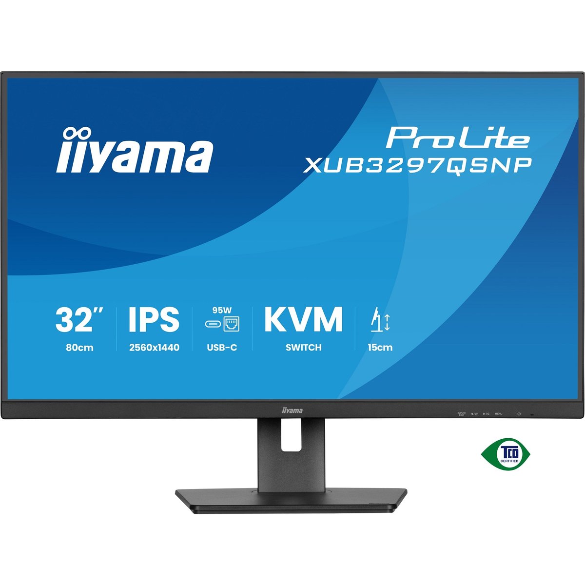LCD IIYAMA 31.5" XUB3297QSNP-B1 {IPS 2560x1440 100Hz 1ms 350cd HDMI DisplayPort USB M/M HAS Pivot In}