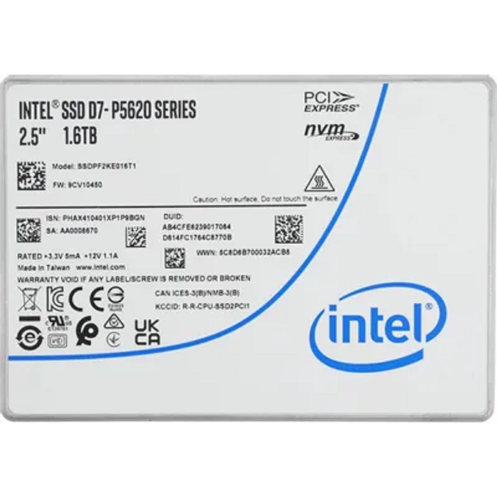 SSD жесткий диск PCIE 1.6TB TLC P5620  SSDPF2KE016T1N1 INTEL