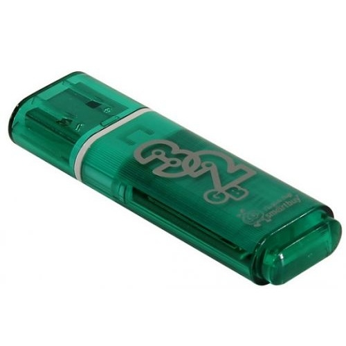 Флешка USB Smartbuy Glossy series Green (SB32GBGS-G), 32Gb, USB 2.0, R/W 25/15, зеленый