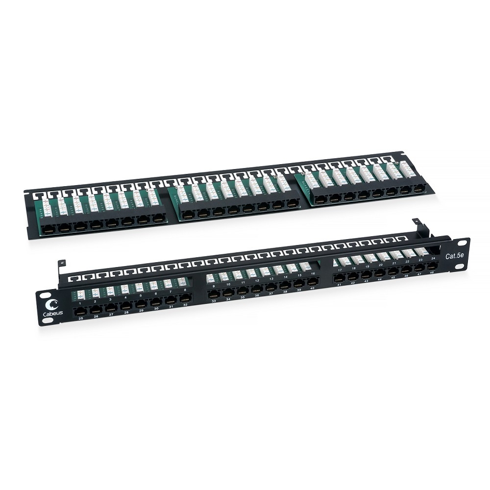 CABEUS PLHD-48-CAT.5E-DUAL IDC-1U ПАТЧ-ПАНЕЛЬ ВЫСОКОЙ ПЛОТНОСТИ 19", 1U, 48 ПОРТОВ RJ-45, КАТЕГОРИЯ 5E, DUAL IDC