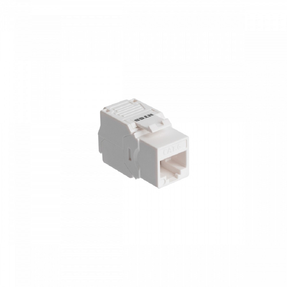 NTSS Розеточный модуль NTSS PREMIUM Keystone RJ45 UTP CAT6 180 градусов безинструментальный белый ver2 NTSS-KJ2-PM-UTP-RJ45-6-180-TL-WT