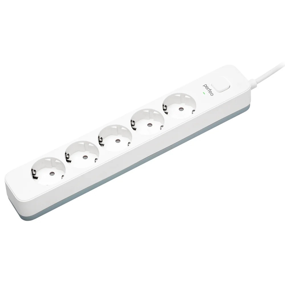 Perfeo "POWER STREAM", 2500W, 5.0м, 5 розеток, белый (PF_C3967)