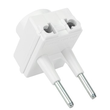 Переходник питания EU/US-Europlug(M), 10А, белый REXANT (11-1065)