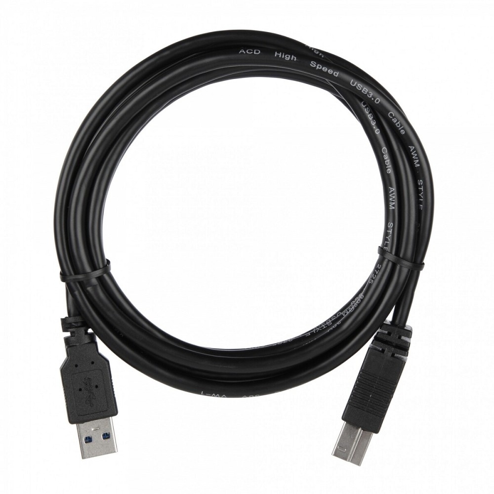 Кабель ACD-U3ABM-20L |ACD-U3ABM-20L| USB 3.0, A male - B male, ТТХ: |ACD-U3ABM-20L| (7/0.12BC+HDPE)*1P+|(7/0.12BC+HDPE)*2C+7/0.12BC+AL|*2P +7/0.16BC*2C+AL+7/0.12BC+B(80/0.12AL)PVC5.5, Черный, 2м (742088)