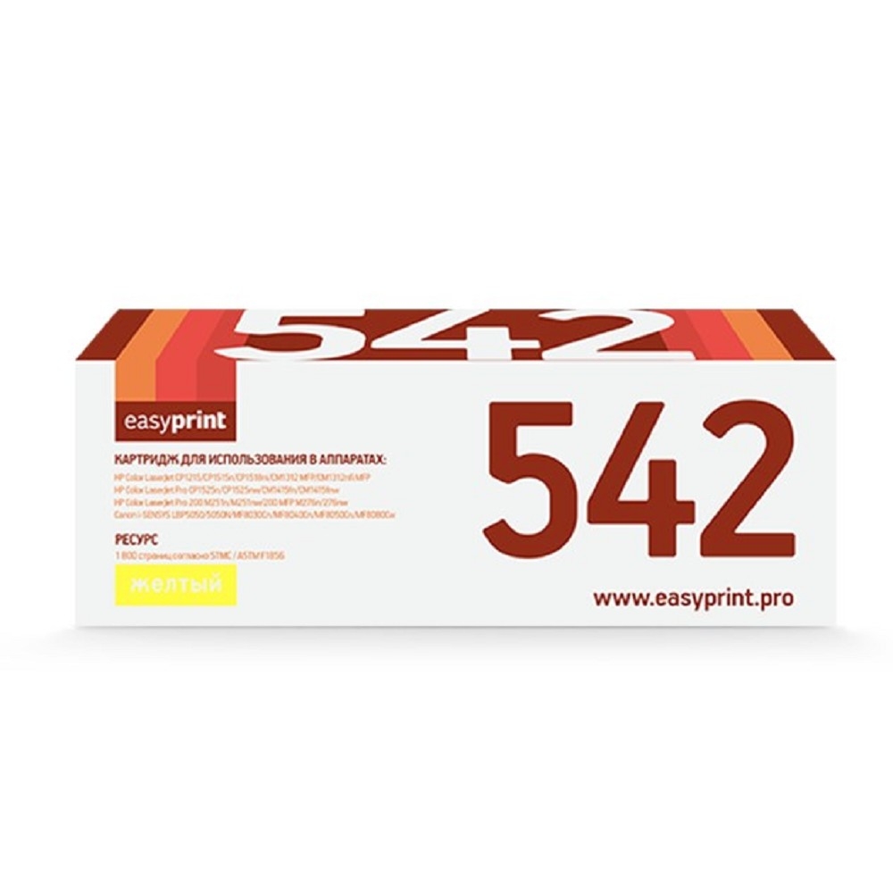 EasyPrint  CB542A/CE322A/CF212A/Canon 716Y/731Y  Картридж (LH-542 U) для HP CLJ CP1215/CP1515/CP1525/CM1415/Pro 200 M251/M276 (1800 стр.) жёлтый, с чипом