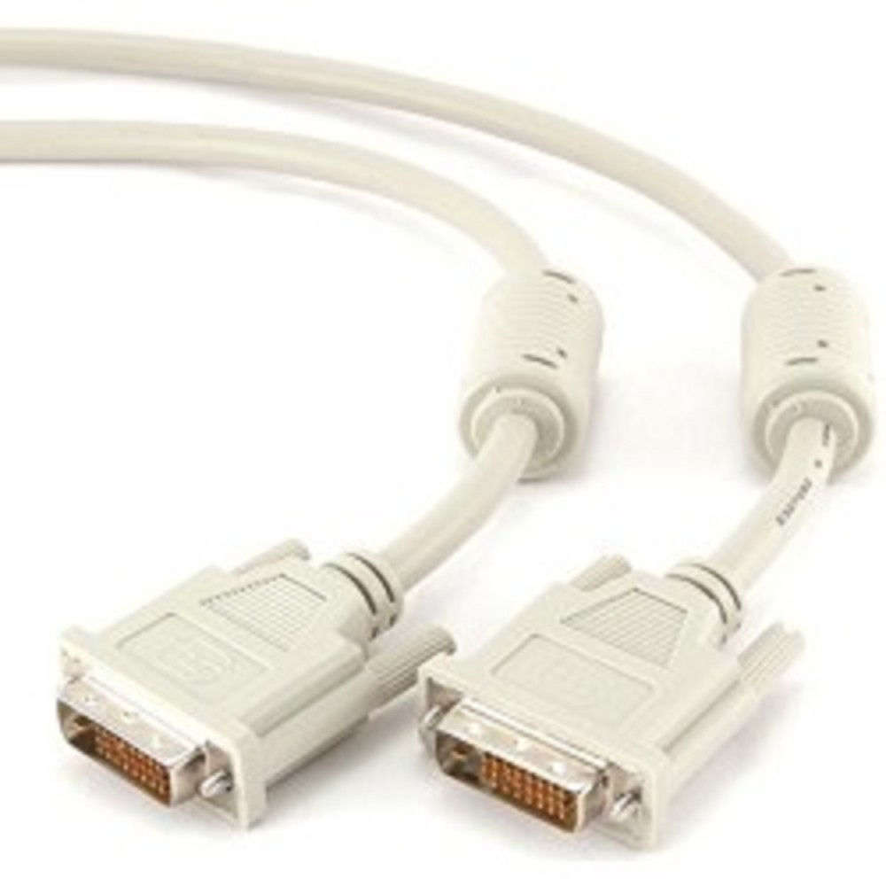 Кабель DVI-D dual link Gembird, 10м, 25M/25M, экран, феррит.кольца, пакет, белый [CC-DVI2-10M]