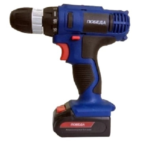 ПОБЕДА ДА-12/2 Ли Дрель-шуруповерт аккумуляторная [180201634] { 12В; 32 нм; быстрая зарядка; 2 батареи; кейс; }