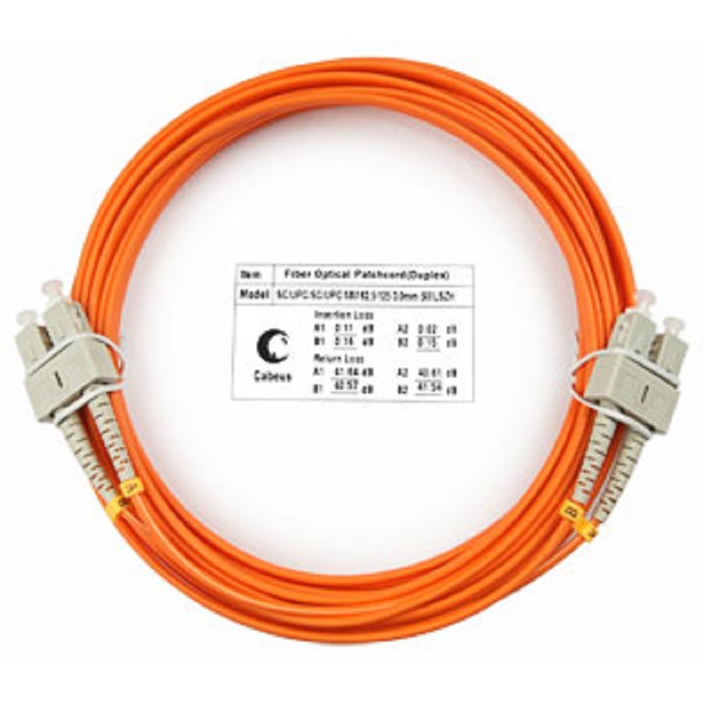 Оптический патч-корд duplex SC-SC 62,5/125 MM Cabeus FOP-62-SC-SC-5m 5 метров оранжевый LSZH