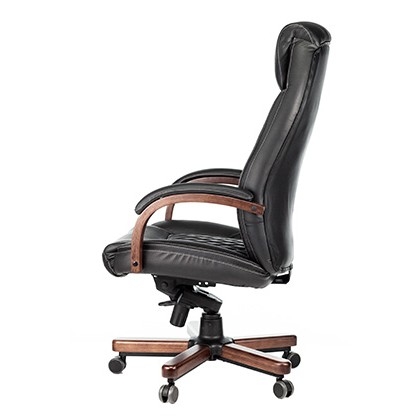 Кресло руководителя Бюрократ T-9924WALNUT черный кожа крестовина металл/дерево [1473667]
