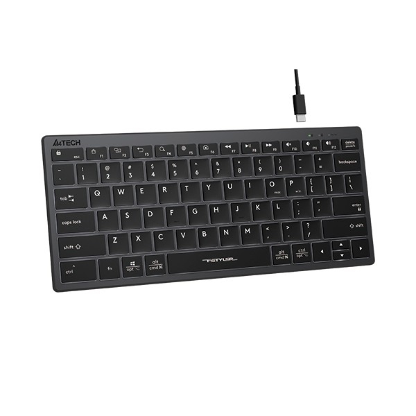 Клавиатура A4Tech FX61 серый USB slim LED (FX61 GREY) кабель 1.5м