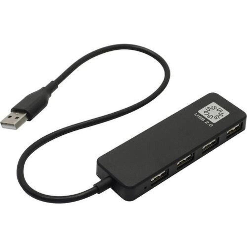 USB разветвитель 5bites HB24-209BK, 4xUSB 2.0, черный (HB24-209BK)