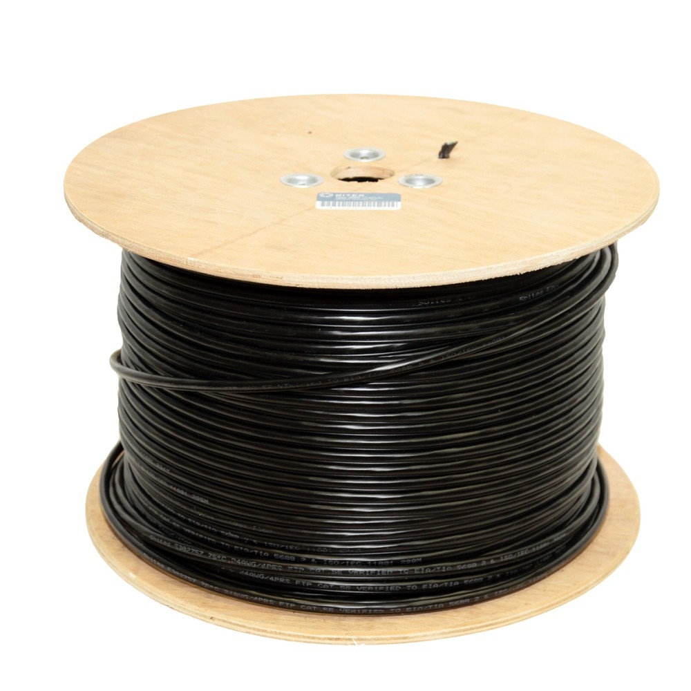 5bites Кабель FS5500-305APE витая пара FTP / SOLID / 5E / CCAG / PE / BLACK / OUTDOOR / DRUM / 305M