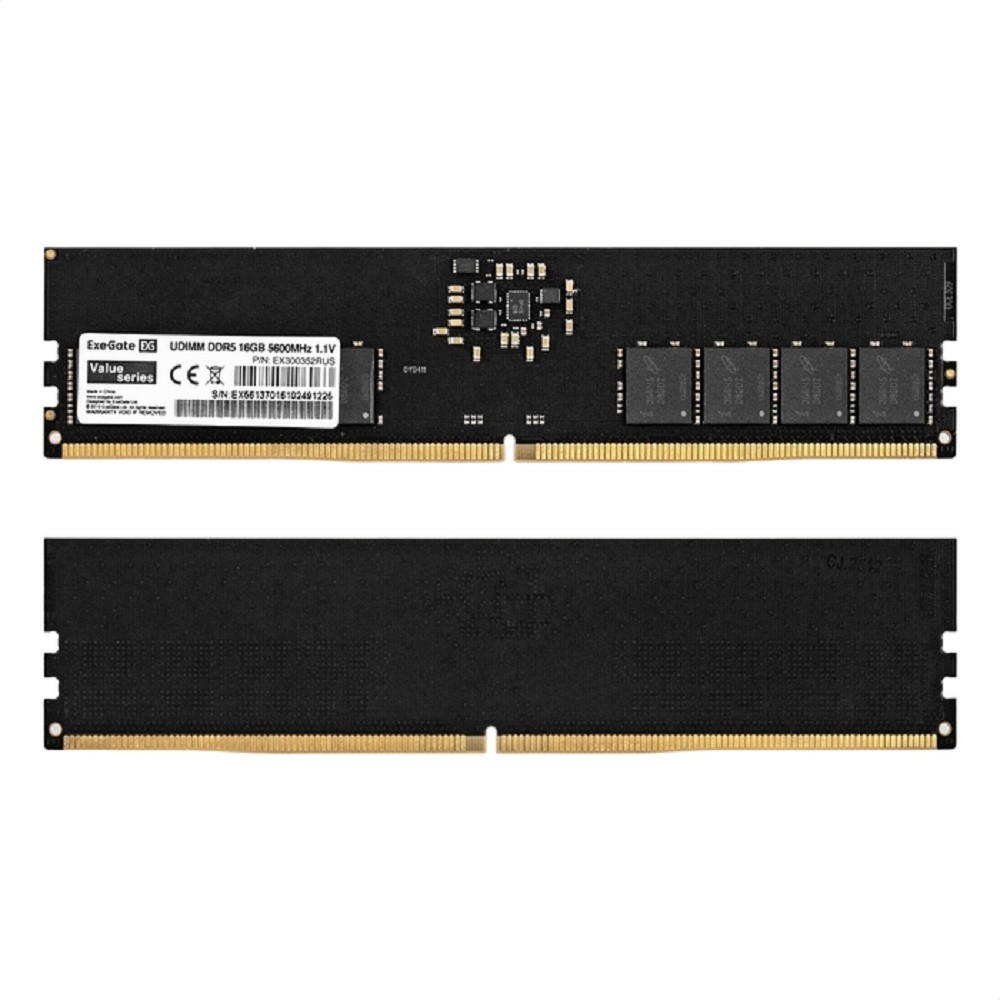 Оперативная память ExeGate Value, DDR5, 16GB (1x16GB), 5600 MHz, CL46, без радиатора