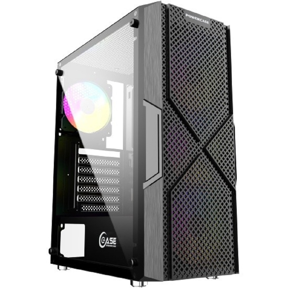 Корпус для ПК Powercase - Mistral T4B, mITX, mATX, ATX, 1х2.5", 2х3.5", 2xUSB2.0, 1xUSB3.0, Midi Tower, без БП, цвет чёрный, CMITB-L4