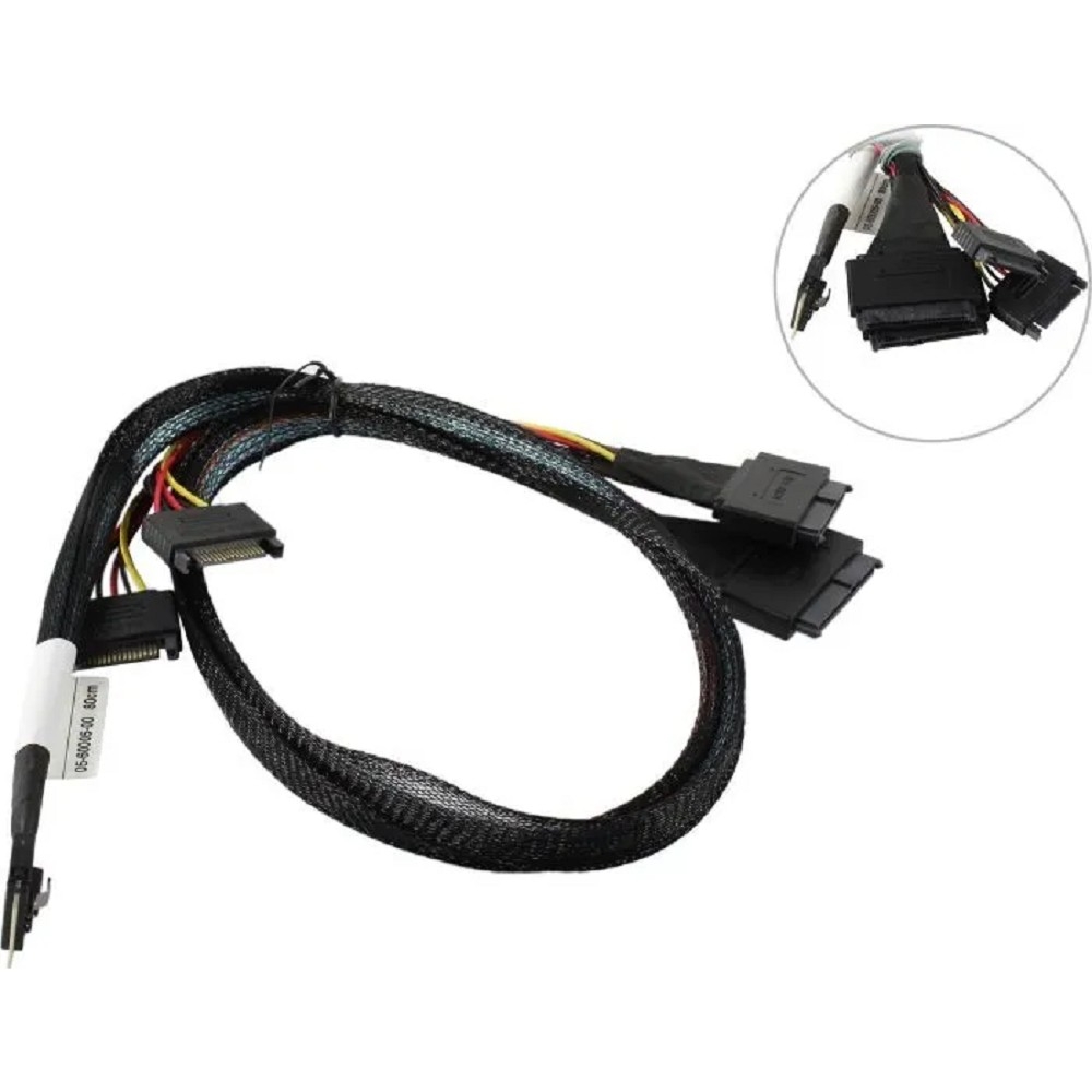 Кабель Cable, x8 SFF-8654 to 2xU.2 SFF-8639, 0,8M (analog 05- 2 4 674.35 9 348.70 60005-00) (CBL-8654-2-8639-10)