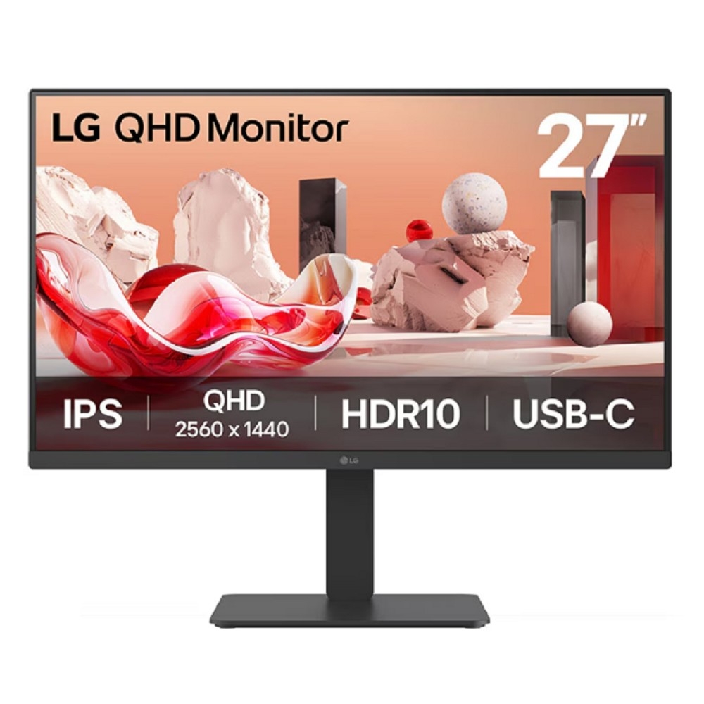 LCD LG 27" 27BA65QB-B {IPS 2560x1440 100Hz 5ms 350cd 1000:1 DisplayPort1.4 2xHDMI2.0 4xUSB3.0 USB-C(65W PD) Speakers HAS VESA}