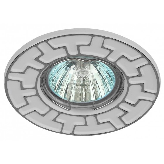 Эра Б0036484 ST5 CH/WH Светильник штампованный MR16,12V/220V, 50W белый/хром