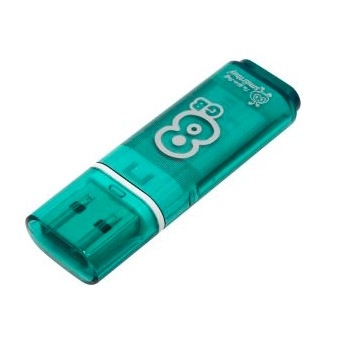 Флешка USB Smartbuy Glossy series (SB8GbGS-G), 8Gb, USB 2.0, R/W 15/5, зеленый