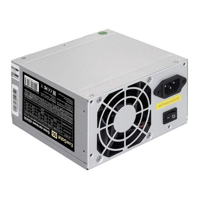 Exegate EX219184RUS-PC Блок питания 450W ExeGate AB450 (ATX, PC, 8cm fan, 24pin, 4pin, 3xSATA, 2xIDE, кабель 220V в комплекте)