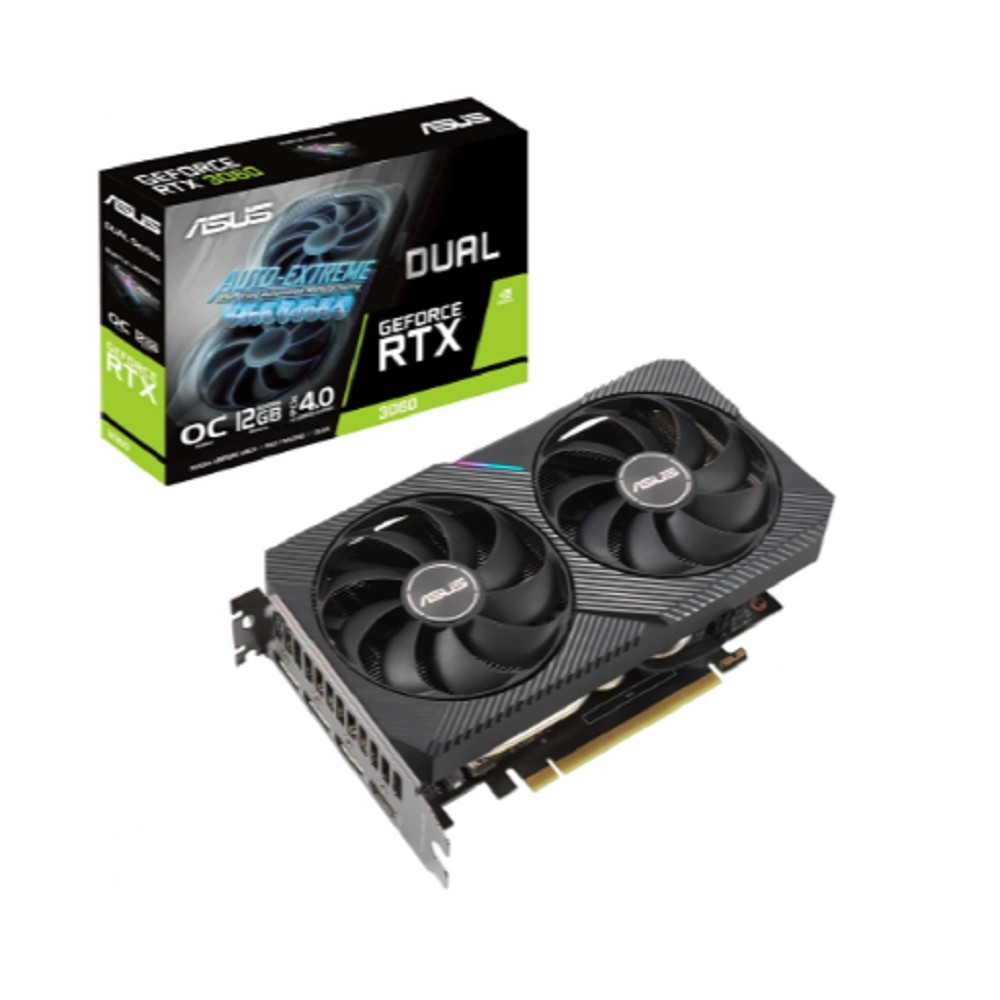 Видеокарта Asus PCI-E 4.0 DUAL-RTX3060-O12G-V2 LHR NVIDIA GeForce RTX 3060 12Gb 192bit GDDR6 1837/15000 HDMIx1 DPx3 HDCP Ret