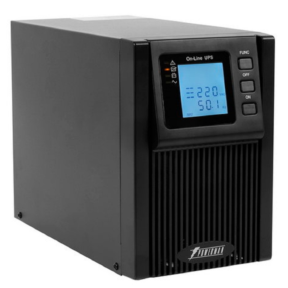 ИБП POWERMAN Online 1000, LCD, двойного преобразования, 1000ВА, 900Вт, 2 евророзетки с резервным питанием, USB, RS232, слот SNMP, разъем EPO, батарея 12В 9Ач 2 шт., 215 х 315 х 365 мм., 10.7 кг./ UPS POWERMAN Online 1000, LCD, dual conversion, 1000VA, 900
