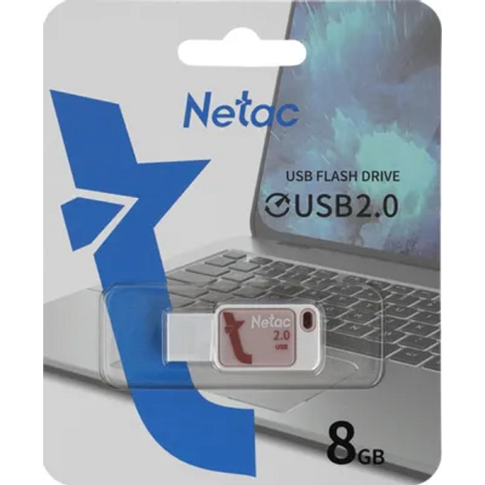 Netac USB Drive 8GB UA31 <NT03UA31N-008G-20PK>, USB2.0, розовая