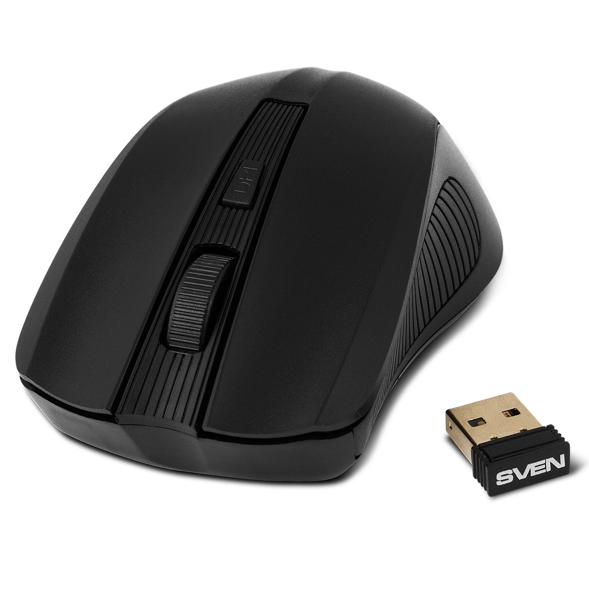 Беспроводная мышь SVEN RX-400W чёрная (3+1кл. 600/1000/1400DPI, блист)