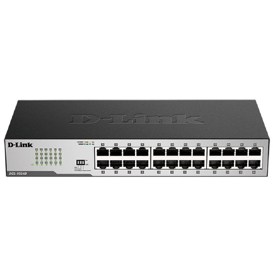 D-Link DGS-1024D/I2A Неуправляемый коммутатор с 24 портами 10/100/1000Base-T и функцией энергосбережения