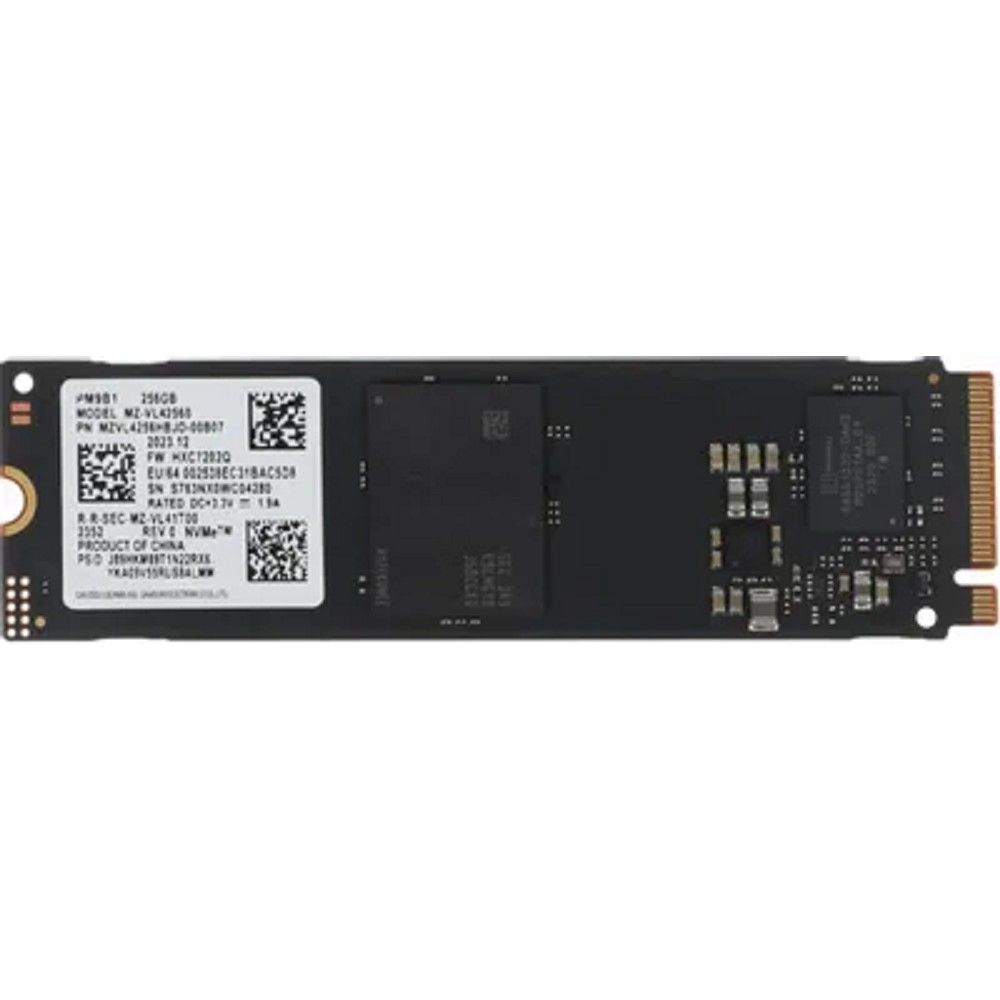 Твердотельный диск 256GB Samsung PM9B1, M.2, PCI-E 3.0 x4, 3D MLC NAND [R/W - 3300/1250 MB/s] OEM