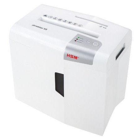 HSM Шредер Shredstar X8 WHITE - 4 х 35 мм / 9 листов/ 18 литр./ класс 3/ старт-стоп-реверс /скобы -скрепки -карты -CD.