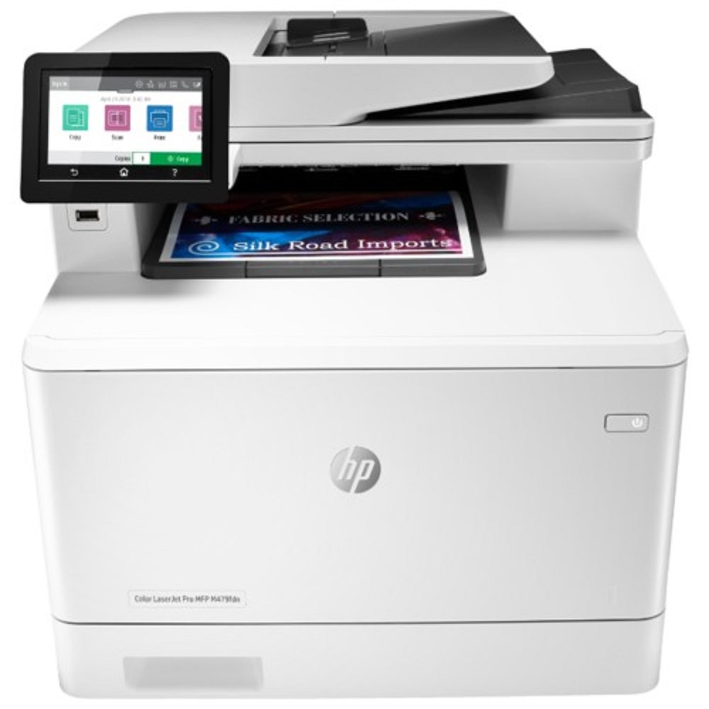 HP Color LaserJet Pro M479fdn(Pr/Scan/Copier/Fax A4, 600x600(IR3600)dpi, 27color/27mono ppm, 512Mb+512Mb flash, 2 лотка(250л+50л), Двухсторонняя печать, ДАПД(29(46)ppm) на 50л, Сенсорный дисплей 10,9 см, печать,сканирование с USB носителей, ePrint, USB/GLAN)(Замена CF378A) ( W1A79A )