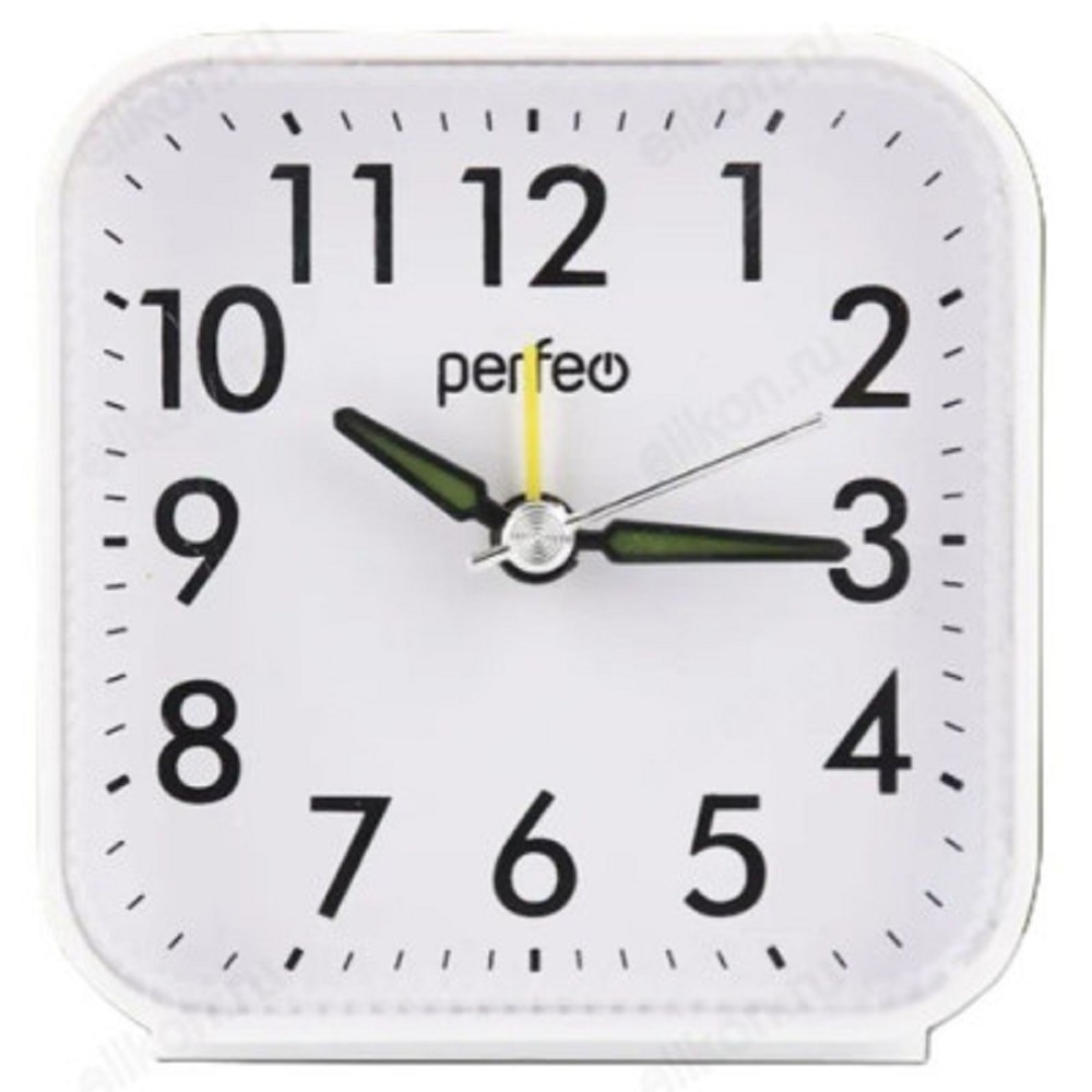 Perfeo Quartz часы-будильник "PF-TC-022",  квадратные, белые