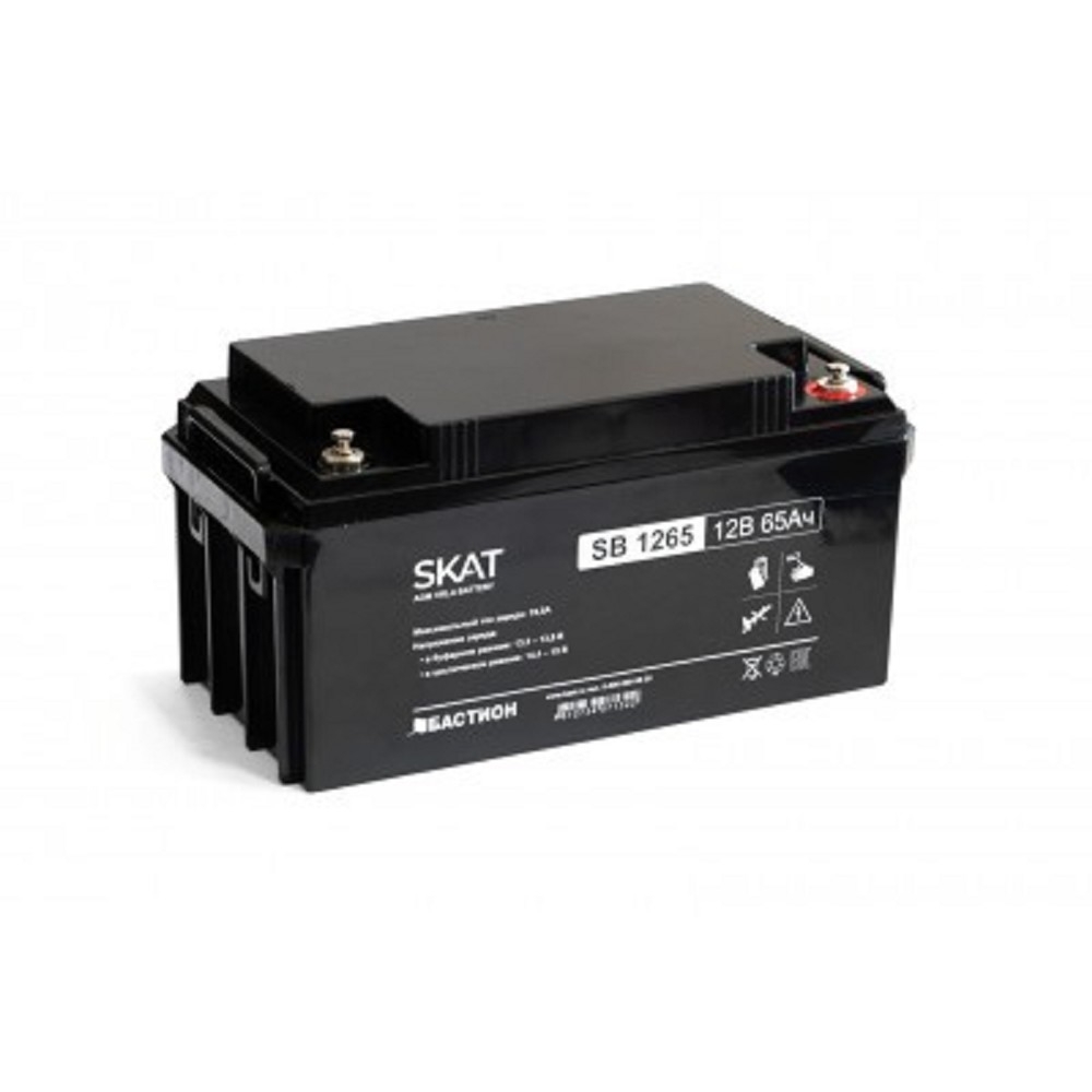АКБ БАСТИОН SKAT SB 1265 AGM 12V 65Ач I зар.19,5А клеммы под болт М6, гарантия 18 мес (2541)