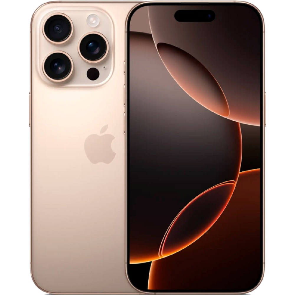Смартфон Apple A3293 iPhone 16 Pro 128Gb бежевый титан моноблок 3G 4G 1Sim 6.3" 1206x2622 iOS 18 48Mpix 802.11 a/b/g/n/ac/ax/be NFC GPS Protect