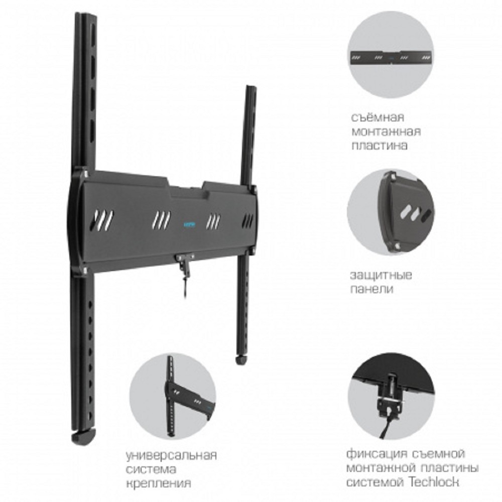 Kromax Ultra Slim-100 black 32"-90" макс.55 кг настенный фиксированный